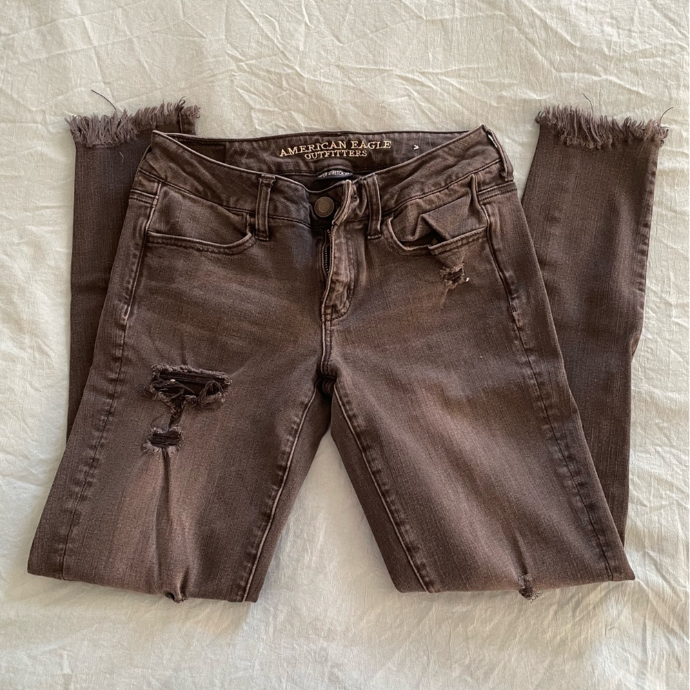 American eagle• stretchy skinny black denim jeans